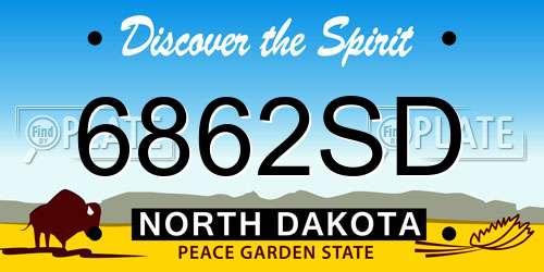 6862SD North Dakota License Plate