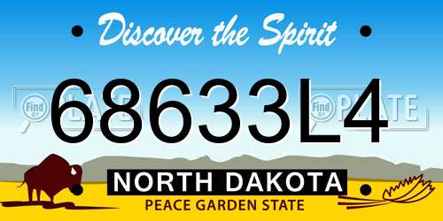 68633L4 North Dakota License Plate