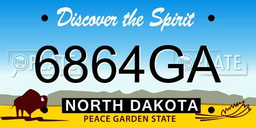 6864GA North Dakota License Plate