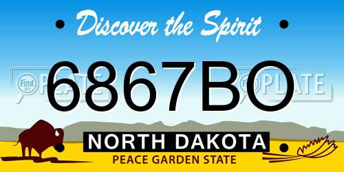 6867BO North Dakota License Plate