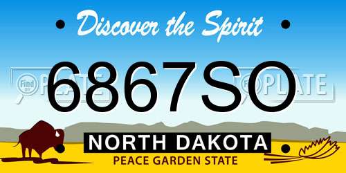 6867SO North Dakota License Plate
