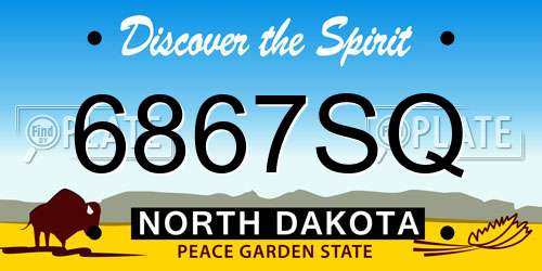 6867SQ North Dakota License Plate
