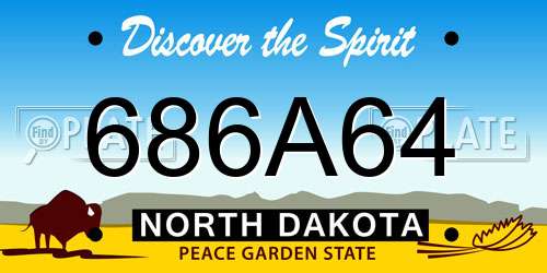 686A64 North Dakota License Plate