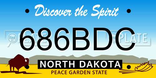 686BDC North Dakota License Plate