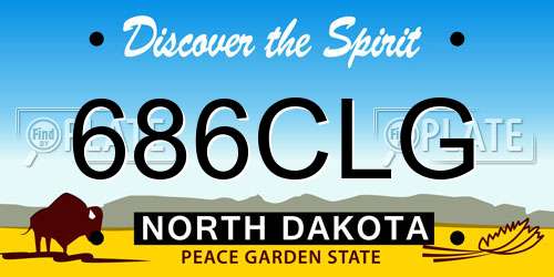 686CLG North Dakota License Plate