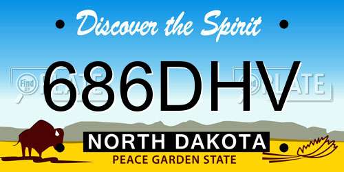 686DHV North Dakota License Plate