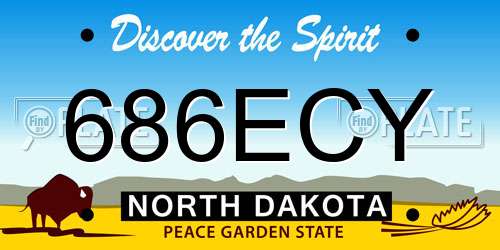 686ECY North Dakota License Plate
