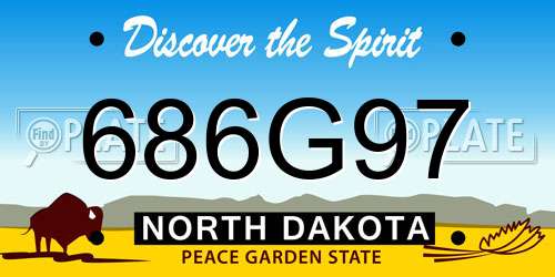 686G97 North Dakota License Plate
