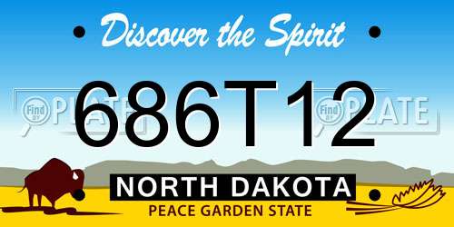 686T12 North Dakota License Plate