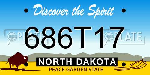 686T17 North Dakota License Plate
