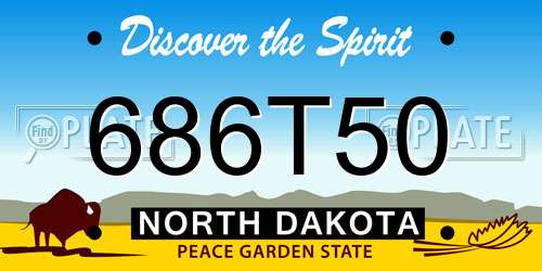 686T50 North Dakota License Plate