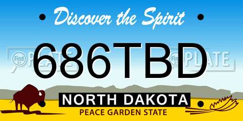 686TBD North Dakota License Plate