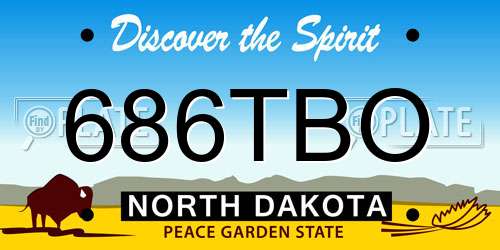 686TBO North Dakota License Plate