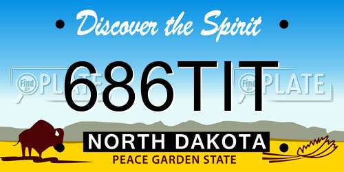 686TIT North Dakota License Plate