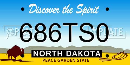686TS0 North Dakota License Plate