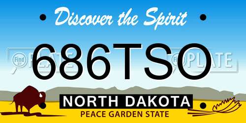 686TSO North Dakota License Plate