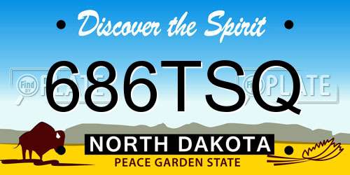 686TSQ North Dakota License Plate