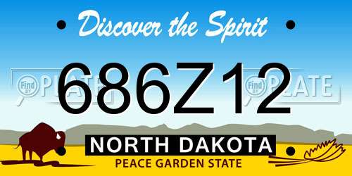 686Z12 North Dakota License Plate