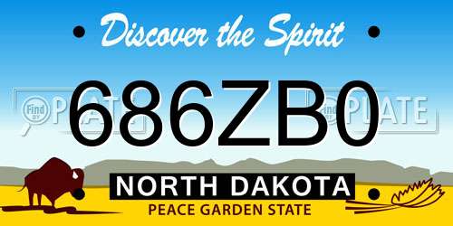 686ZB0 North Dakota License Plate