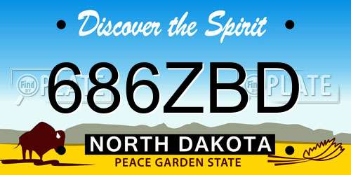 686ZBD North Dakota License Plate