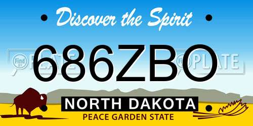 686ZBO North Dakota License Plate