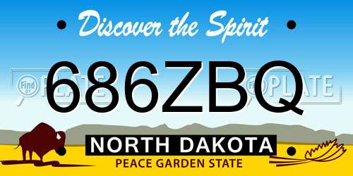 686ZBQ North Dakota License Plate
