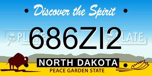 686ZI2 North Dakota License Plate