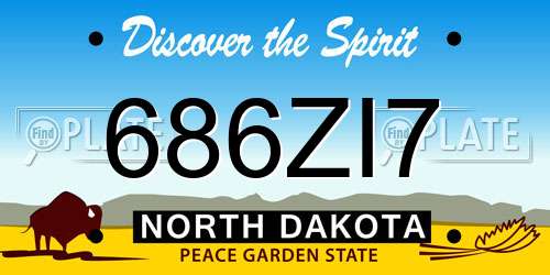 686ZI7 North Dakota License Plate