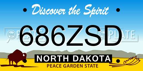 686ZSD North Dakota License Plate