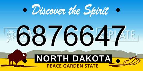 6876647 North Dakota License Plate