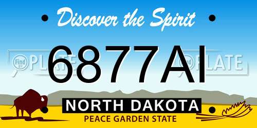 6877AI North Dakota License Plate