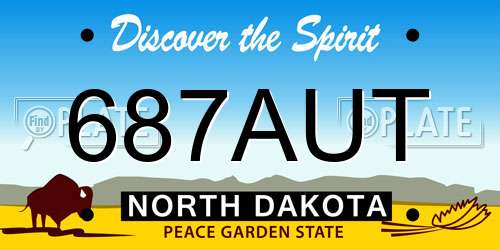 687AUT North Dakota License Plate