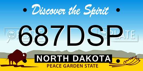 687DSP North Dakota License Plate