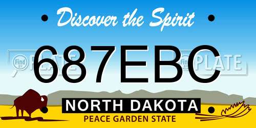 687EBC North Dakota License Plate