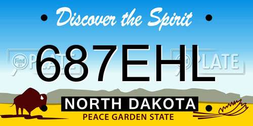 687EHL North Dakota License Plate