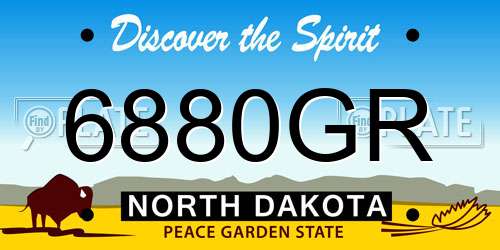 6880GR North Dakota License Plate
