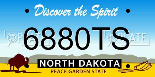 6880TS North Dakota License Plate
