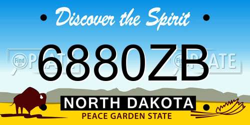 6880ZB North Dakota License Plate