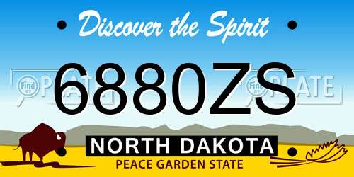 6880ZS North Dakota License Plate