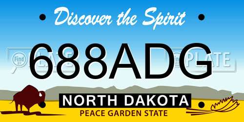 688ADG North Dakota License Plate