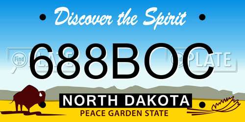 688BOC North Dakota License Plate