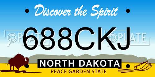 688CKJ North Dakota License Plate