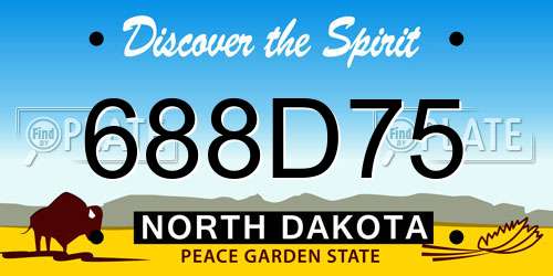 688D75 North Dakota License Plate