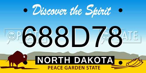 688D78 North Dakota License Plate