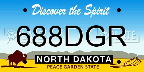 688DGR North Dakota License Plate