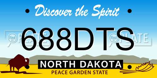 688DTS North Dakota License Plate
