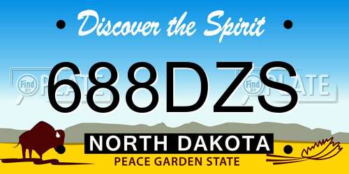 688DZS North Dakota License Plate