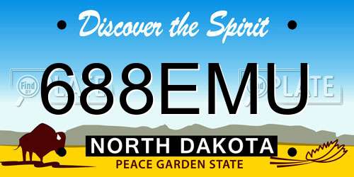 688EMU North Dakota License Plate