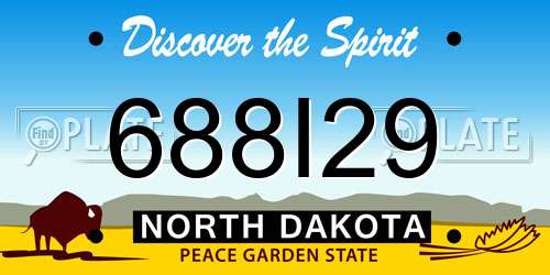 688I29 North Dakota License Plate