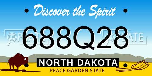 688Q28 North Dakota License Plate